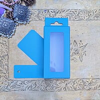 Box Bazaar | 4x2x1 Coral Blue Hanging Display Box – Elegant Packaging for Jewelry and Chocolates