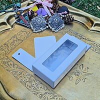 Box Bazaar | 4x2x1 Snow White Hanging Display Box – Elegant Packaging for Jewelry and Chocolates