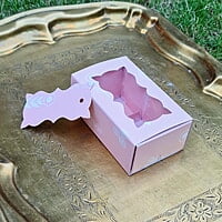 Light Pink 2 Cavity Box With White Floral Pattern - best for chocolates and laddoo candles. Light Pink 2 Cavity Box With White Floral Pattern - best for chocolates and laddoo candles.