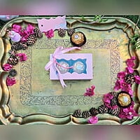 Light Pink 2 Cavity Box With White Floral Pattern - best for chocolates and laddoo candles. Light Pink 2 Cavity Box With White Floral Pattern - best for chocolates and laddoo candles.