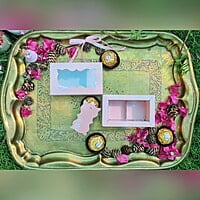 Light Pink 2 Cavity Box With White Floral Pattern - best for chocolates and laddoo candles. Light Pink 2 Cavity Box With White Floral Pattern - best for chocolates and laddoo candles.